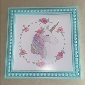 Unicorn and Roses Wood Wall Decor